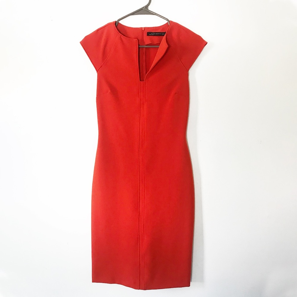 Orange Fitted Dress